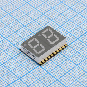 GCS0302FO1A1GD, 2-х разрядный сегментный индикатор smd 7,62мм/оранжевый/610нм/75-185мкд/ОА
