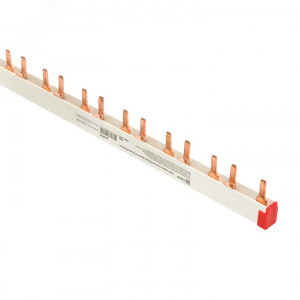 Шина соединительная PIN 2ф 63А мед. изол. 54мод (дл.1м) pin-02-63