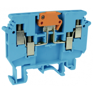 Клемма с размыкателем UKJ-4/2X2SK(BU), Клемма с ножевым размыкателем, 4 точки подключения, тип фиксации провода: винтовой, номинальное сечение: 4 мм кв., 16A, 690V, ширина: 6,2 мм, цвет: синий, тип монтажа: DIN35