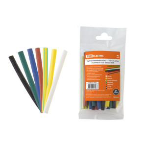 Термоусаживаемая трубка ТУТнг 4/2 набор (7 цветов по 3 шт. 100мм) SQ0518-0502