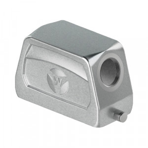 Крышка разъема BAS GOM GG24 M25 B1, Крышка разъема на кабель, типоразмер 24B, защита от коррозии, без уплотнителя, 1 отверстие с резьбой для кабельных вводов M20x1,5, с боковым расположением, без защелки (упоры под одну защелку), материал корпуса: алюминиевый сплав