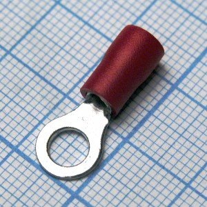 RV2-5S  Red, наконечник кабельный кольцевой с изоляцией d=5.3мм, сеч. пров.1.5-2.5мм2