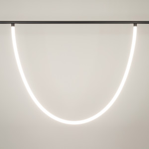 Светильник MAG-FLEX-TUBE-ELASTIC-L2500-35W Day4000 (BK, 360 deg, 48V) 035384, Светильник гибкий для магнитных треков серии FLEX. Мощность 35 Вт, св. поток 2300 лм, 67 лм/Вт, дневной 4000 K, CRI>90, угол 360°, напряжение питания 48 В. Матовый белый фигурный корпус из силикона. Размер: диаметр 30 мм, длина 2500 мм. Монтаж на магнитны