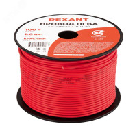 Провод ПГВА 1х1,00мм2, красный, бухта 100м