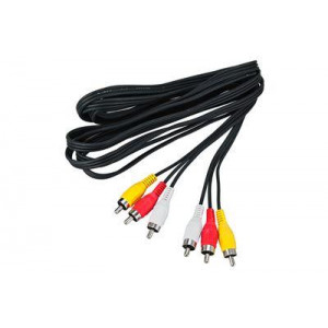 Шнур 3 RCA - 3 RCA, 3м, черный 17-0204