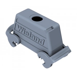 Крышка разъема 70.372.2410.1, Крышка разъема на кабель, типоразмер 24B, с уплотнителем, 1 отверстие с резьбой для кабельных вводов M25x1,5, с верхним расположением, с двумя защелками, материал корпуса: алюминиевый сплав