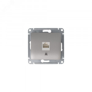 Розетка компьютерная 1-м Glossa RJ45 кат.5E механизм платина SE GSL001281K
