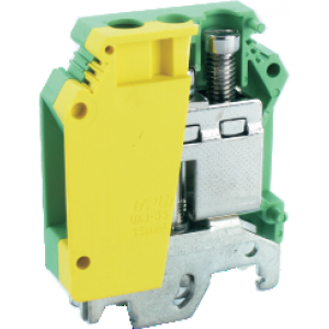 Заземляющая клемма UKHV-16JD, Заземляющая клемма, тип фиксации провода: винтовой, номинальное сечение: 16 мм кв., ширина: 12,5 мм, цвет: желто-зеленый, тип монтажа: DIN35