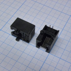 TJ6P4C розетка в плату 53-02(5321-6P), TJ6P4C розетка в плату