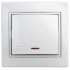 1-102-01 Выключатель с подсветкой, 10А-250В, IP20, СУ, Plano, белый (10/200/2400) Б0027597