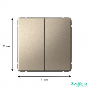 ARTGALLERY 2-клавишный ПЕРЕКЛЮЧАТЕЛЬ, 10АХ, механизм, быстрозажимные клеммы, ШАМПАНЬ GAL000565S