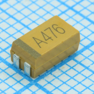 TS20001E100KCT000R, ЧИП-конденсатор танталовый 10мкФ 25В типоразмер C ±10% (6х3.2х2.5мм) SMD 6032-28 125°С лента на катушке