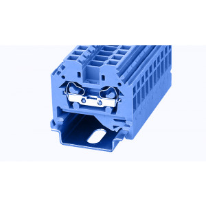 WS4-SD-01P-12-00Z(H), Проходная клемма, тип фиксации провода: пружинный, номинальное сечение: 4 мм кв., 32A, 800V, ширина: 6 мм, цвет: синий, тип монтажа: DIN35