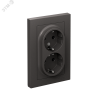 Изображение товара Розетка двойная AtlasDesign с заземл. 16А в сборе базальт SE ATN001424
