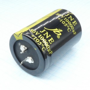 JNE1K103M10003500500, Конденсатор алюминиевый электролитический с защелкиваемыми выводами 10000мкФ 80В ±20% (35 X 50мм)  выводы 10мм 2000час 105°С