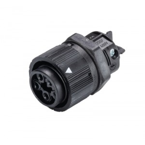 Розеточный разъем в панель RST16I5 S B1 M03 SW, Розеточный разъем в панель М20, IP68(69k), 5 полюсов, цвет: черный, номинальные характеристики: 250/400V+PE 16A, серия gesis RST MINI