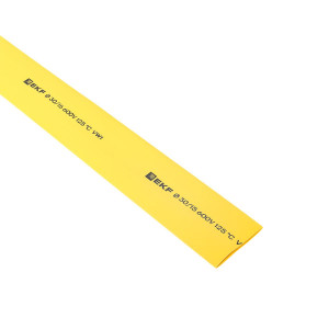 Термоусаживаемая трубка ТУТ нг 30/15 желтая в отрезках по 1м PROxima tut-30-y-1m