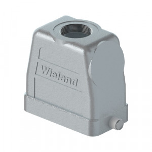 Крышка разъема BAS GOT GI 10HM32 A1, Крышка разъема на кабель, типоразмер 10B, высокое исполнение, без уплотнителя, 1 отверстие с резьбой для кабельных вводов M32x1,5, с верхним расположением, без защелки (упоры под одну защелку), материал корпуса: алюминиевый сплав