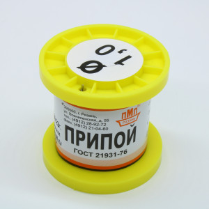 ПОС 63 Т. D=1.0мм 50гр., Припой трубчатый с канифолью ПОС63 1.0мм 50гр. катушка