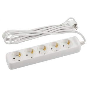 Удлинитель Россия U-5e-3m-3x1,5 Удлин-ль c заземл., 5гн, 3м, ПВС, 3х1,5мм2, 16А Б0044038