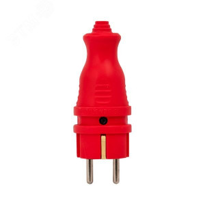 Вилка красная каучуковая прямая 230В 2P+PE 16A IP44 PRO RPS-011-16-230-44-rr