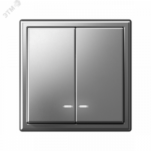 ARTGALLERY 2-клавишный ВЫКЛЮЧАТЕЛЬ с подсветкой, сх.5а, 10АХ, механизм, быстрозажимные клеммы, СТАЛЬ GAL000953S