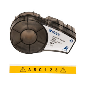 brd142803, M21-375-595-YL лента 9.53 мм/6.4 м, винил, черный на желтом