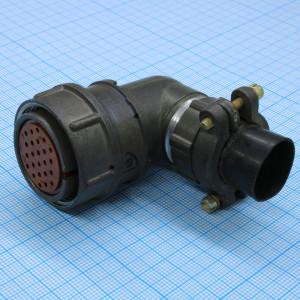 2РМ27КУН24Г1В1, Соединитель  цилиндрический низкочастотный негерметичный угловой