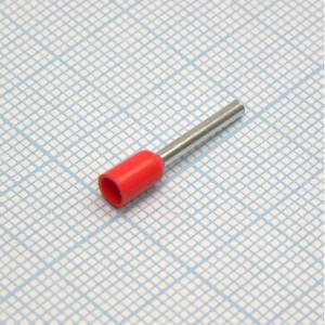 HE  1012  Red, наконечник кабельный торцевой трубчатый с изоляцией, L=18.4/12мм, сеч. пров. 1.0мм2