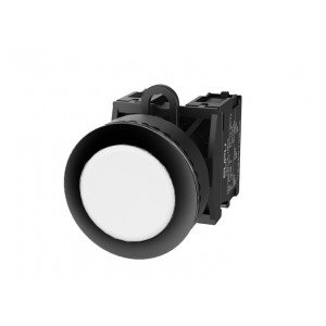 Кнопка плоская (белая) TS2530-0AM50-R10, Кнопка круглая плоская, без блокировки, без подсветки, утопленное пластиковое переднее кольцо, с плавным нажатием, с контактной группой 1NO, диаметр головки кнопки 36 мм, диаметр посадочного отверстия: 22 мм, цвет: белый