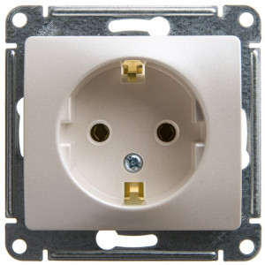 Розетка 1-м СП Glossa 16А IP20 с заземл. механизм перламутр. SE GSL000643