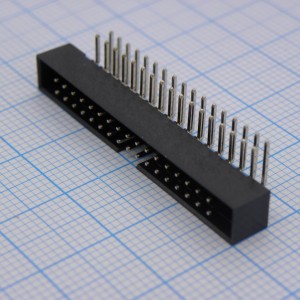 DS1014-34RF1B-B, IDC разъем, вилка на плату угловая 34pin(2x17), шаг 2.00мм