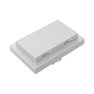 Механизм розетки двойной, 16А, IP44, с заземлением, со шторками, с рамкой, с крышками, алюминий Эпика EKF UP1-SOA-211-44