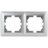 Рамка для розеток и выключателей Solo 4-502-03 на 2 поста, СУ, алюминий Б0043412