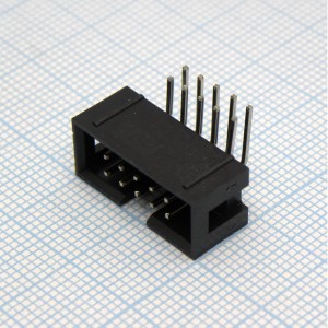 KLS1-202-10-R-B, IDC разъем, вилка на плату угловая двухрядная 10pin(2x5)., шаг 2.54мм