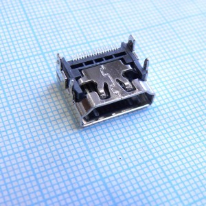 HDMI гнездо на плату smd, разъем HDMI розетка для SMD пайки на плату 4 вывода для крепежа(2)