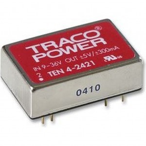 TEN 4-2423, Преобразователь DC/DC на печатную плату вход 24В двуполярный выход 15В/-15В 0.13A/-0.13A 4Вт 8-Pin металлический DIP