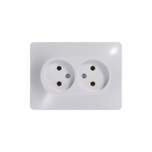 Розетка 2-м СП Glossa 16А IP20 без заземл. бел. SE GSL000120