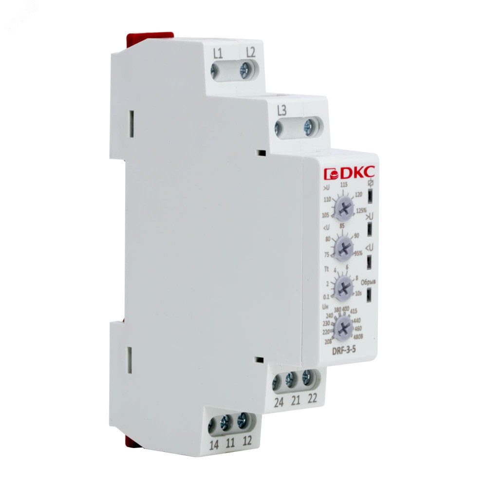 Изображение товара Реле контроля фаз 3 фазы DKC DRF-3-5 контроль напряжения и обрыва фаз