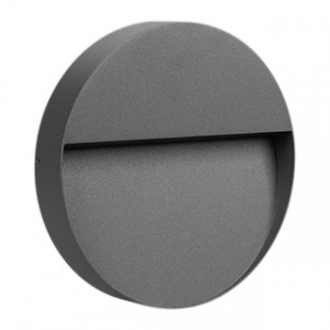 Светильник LGD-TRACE-R215-8W Warm3000 (GR, 60 deg, 230V) 029957, Светодиодный накладной круглый светильник для стен, лестниц, 8Вт. Цвет ТЕПЛЫЙ БЕЛЫЙ 3000K, св.поток 300лм, CRI(Ra)>80, угол 60°, асимметричный свет. Размер Ф215x36мм. Влагозащищенный корпус IP65, алюминий серого цвета. Питание AC230V, 8Вт, встроенный др