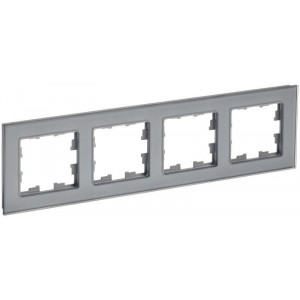 Рамка 4-м BRITE РУ-4-2-БрСе стекло сер. BR-M42-G-K03