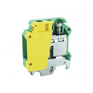 Заземляющая клемма UKHV-35JD, Заземляющая клемма, тип фиксации провода: винтовой, номинальное сечение: 35 мм кв., ширина: 15 мм, цвет: желто-зеленый, тип монтажа: DIN35