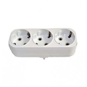 Разветвитель 3-м с заземл. 16А плоский А303