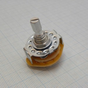 DS SR-25-5, Переключатель одногалетный 5 положений ручки, 2 группы замыкающих контактов, вал 6мм с насечкой