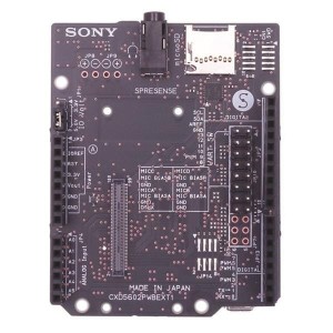 CXD5602PWBEXT1C_FG_875607609_P, Макетные платы и комплекты - ARM The Spresense extension board enables connectors to audio headphone, microphone pins, Micro SD card, USB, in addition to Arduino Uno compatible pin sockets (China).