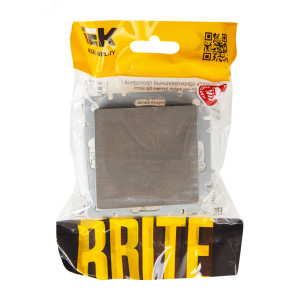 Выключатель проходной 1-кл. СП BRITE ВС10-1-6-БрС 10А сталь BR-V12-0-10-K46