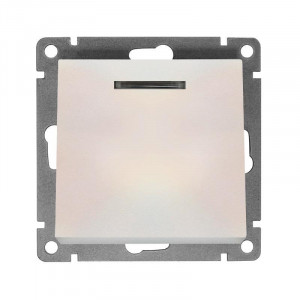 Выключатель 1-кл. СП Афина 10А IP20 с подсветкой механизм жемчуг A0121-OBr