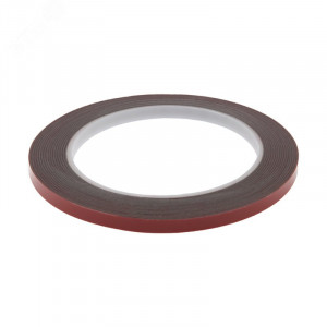 Скотч двухсторонний 6ммх5м красн. на сер. основе 09-6006