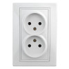 Розетка 2-м СП Plano 1-204-01 16А IP20 250В 2х2P бел. Б0053904