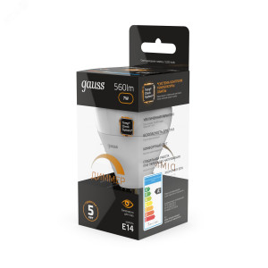 Лампа LED Globe-dim E14 7W 3000К диммируемая 1/10/100 105101107-D